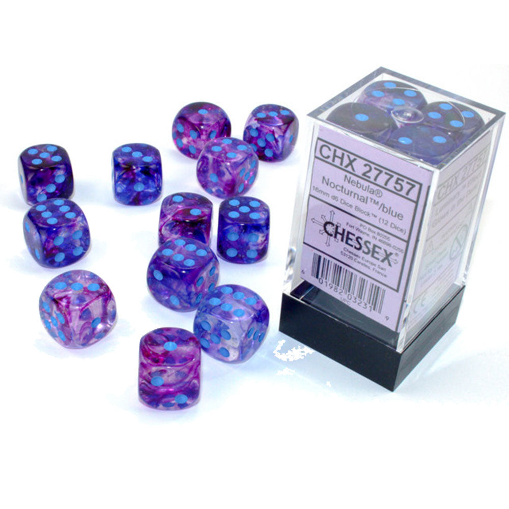 Nébuleuse Chessex 16 mm D6 Bloc de dés