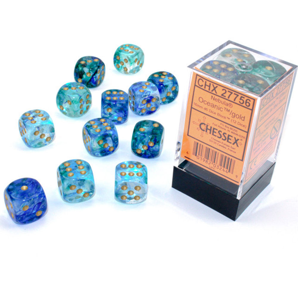 Nébuleuse Chessex 16 mm D6 Bloc de dés