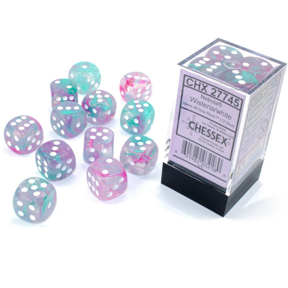 Nébuleuse Chessex 16 mm D6 Bloc de dés