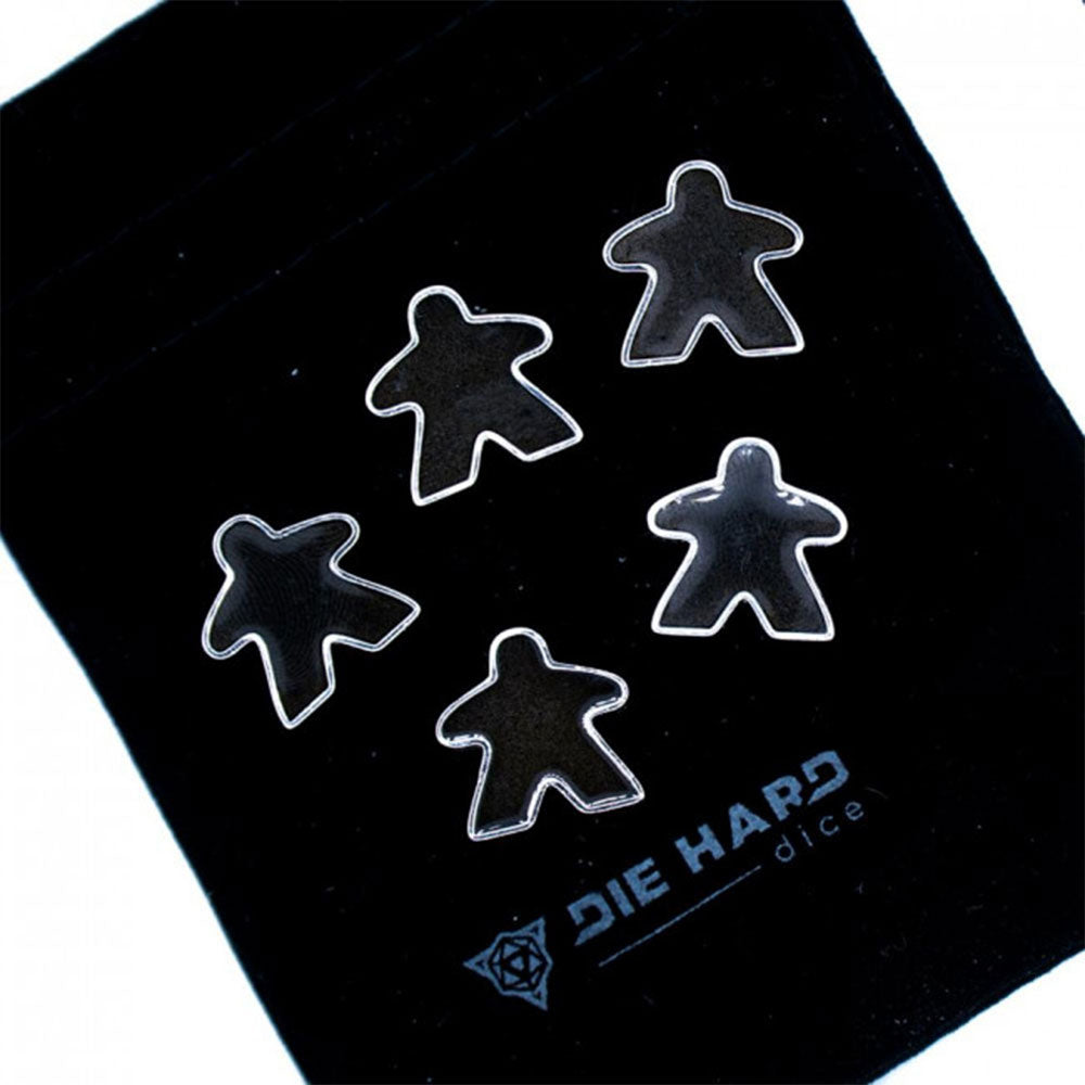 DHD Platinum Metal Meeples med veske (sett med 5)