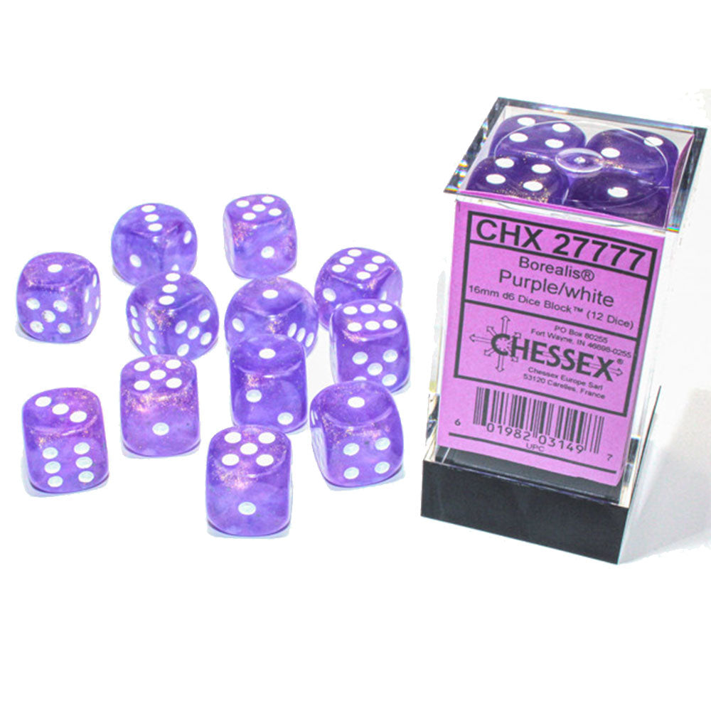 Borealis Chessex 16mm D6 blocco di dadi luminari