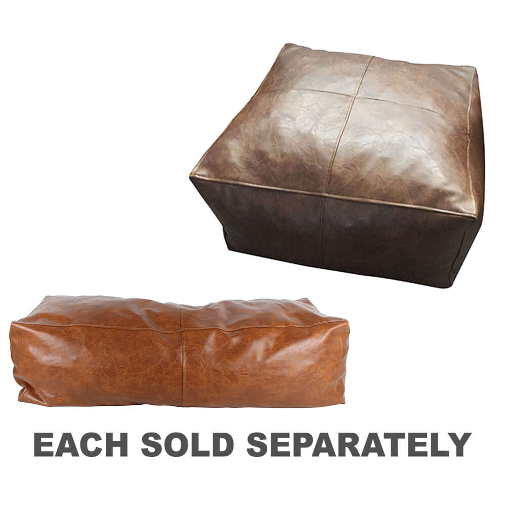 Bangalow Ottoman w/ Fill Tan PU Leather