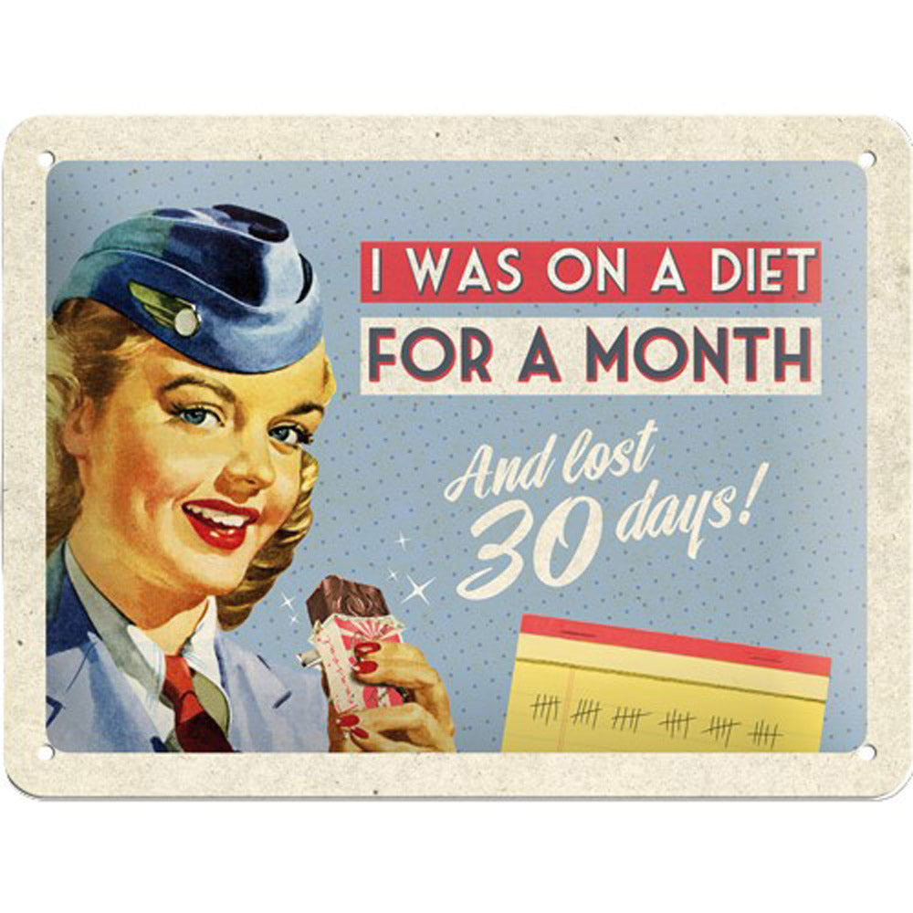 Nostalgic-Art Small I Was on a Diet Sign (15x20cm)