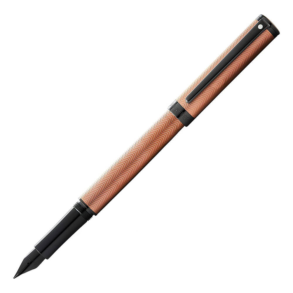 Intensité SCRAVED BRONZE FOUNTAIN PEN avec garniture noire