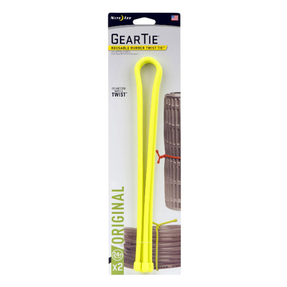 Nite Ize Gear Tie 61cm 2pk (Neon Yellow)