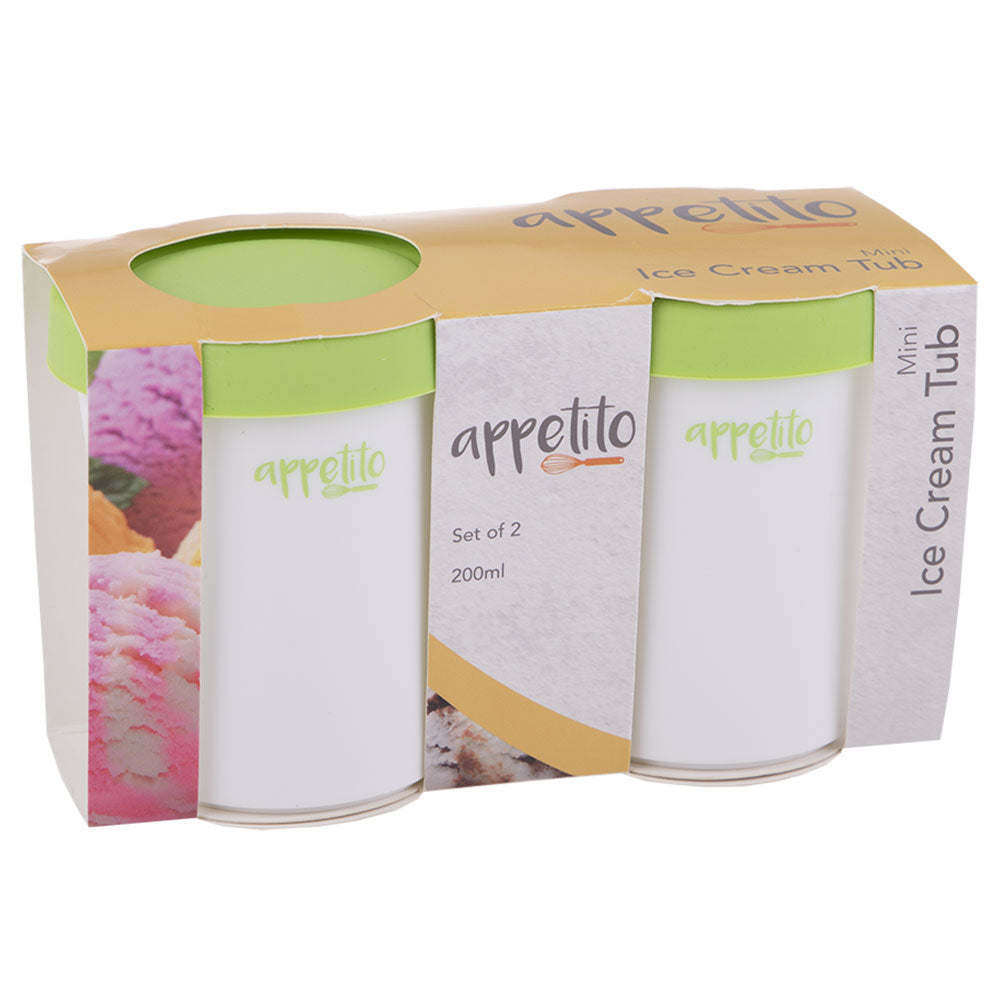 Appetito Mini Round Ice Cream Tubs 200ml (sett med 2)