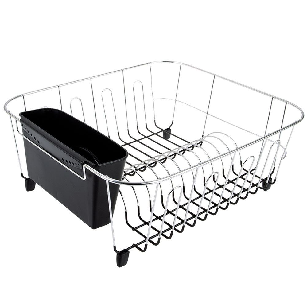 D. Line Small Dish Drainer Chrome/PVC met caddy