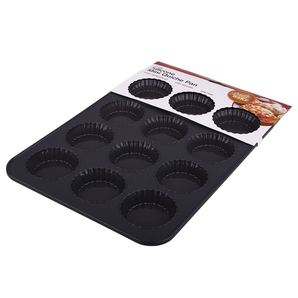 Daglig baksilikon 12-kopp mini quiche pan