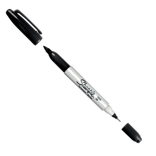 Sharpie Black TwinTip Marker (Box of 6)