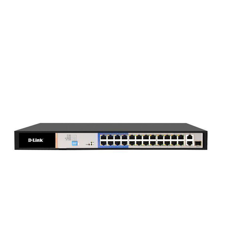 Interruptor POE D-Link con puerto de alcance largo