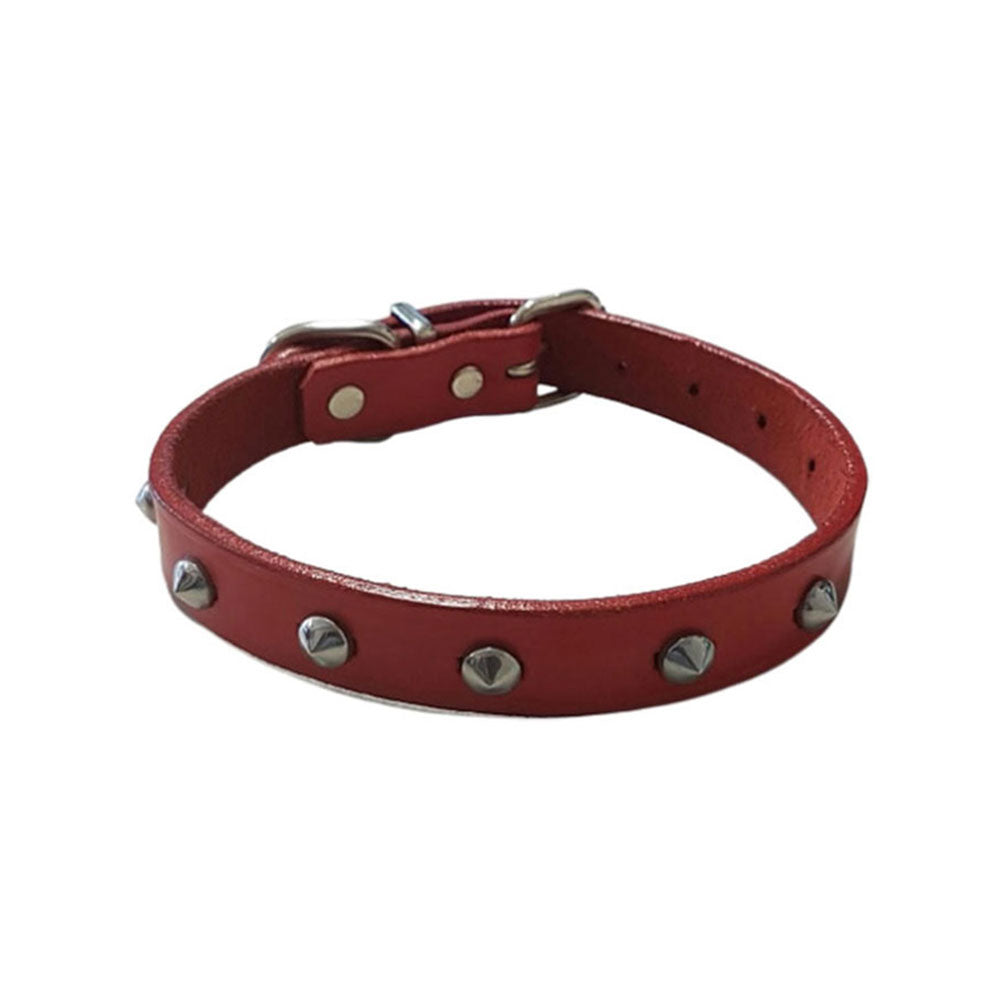 Halsband mit Leder besorgt (rot)