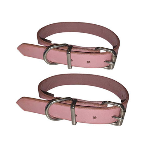 Leather Plain Collar (Pink)