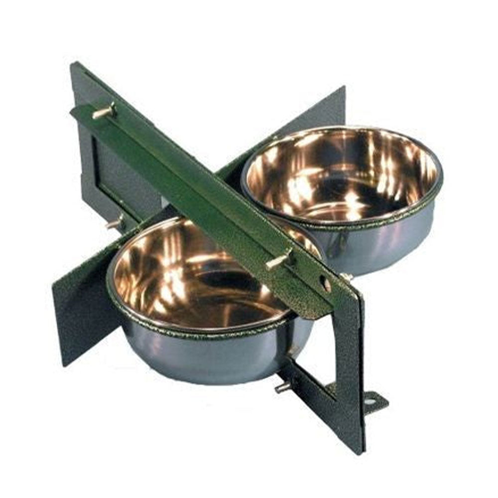 Bird Aviary Metal Revolving Feeder med 2 kopper