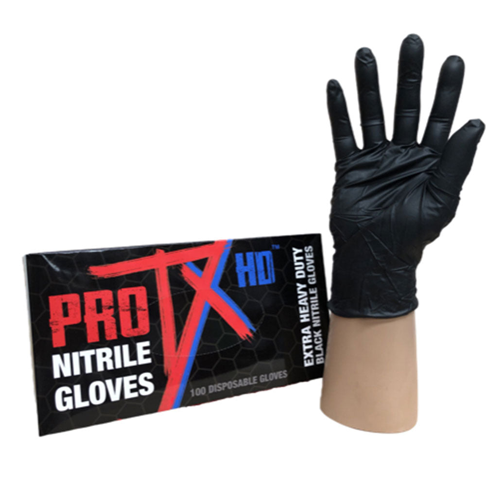 Pro TX HD Heavy Duty Nitril Handschoenen 100 st (zwart)