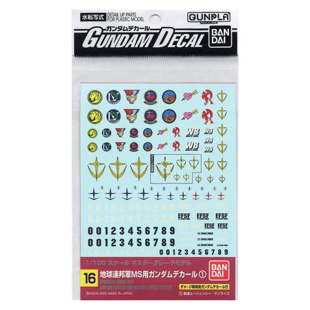 Calcomanía multiusual de Gundam Master Grade Multiuse