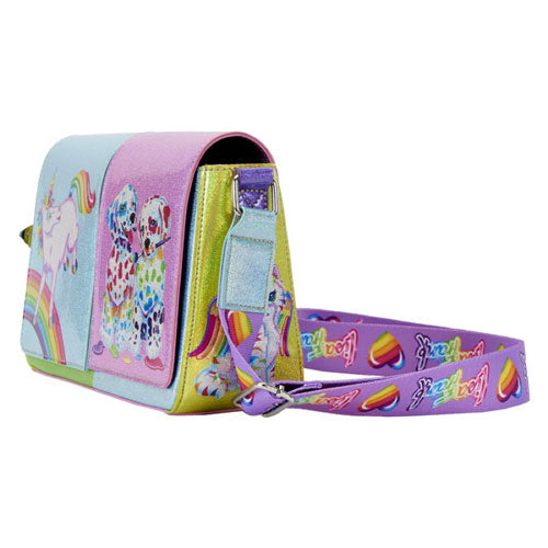 Lisa Frank Holographic Glitter Color Block Crossbody Bag