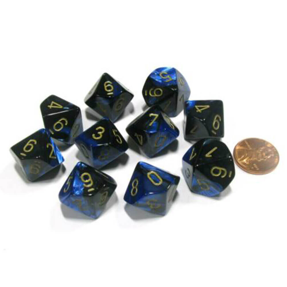 Ensemble de gemini à 10 die polyédrique de Chessex D10