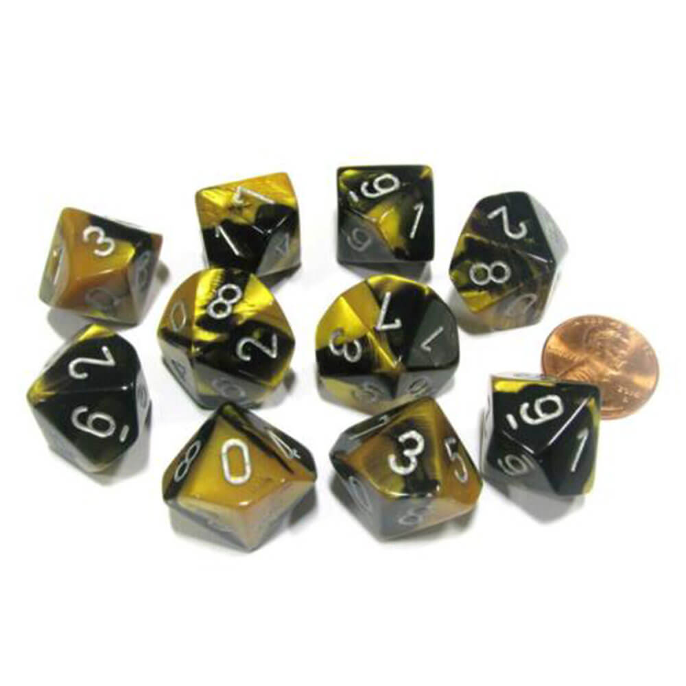 Ensemble de gemini à 10 die polyédrique de Chessex D10