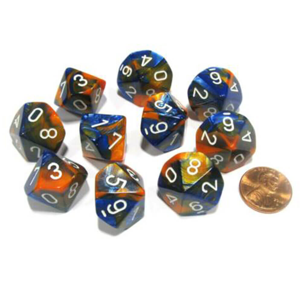 Ensemble de gemini à 10 die polyédrique de Chessex D10