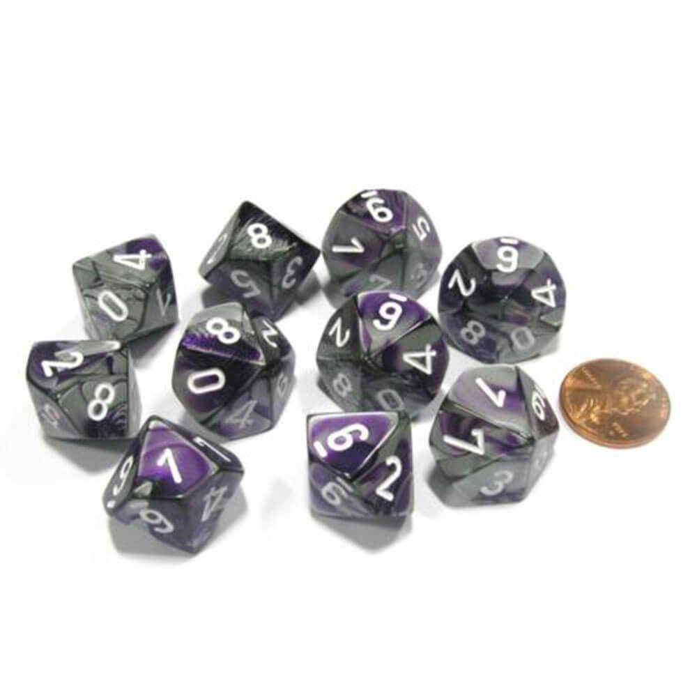 Ensemble de gemini à 10 die polyédrique de Chessex D10