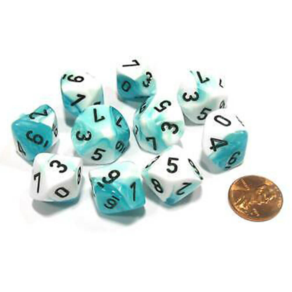 Ensemble de gemini à 10 die polyédrique de Chessex D10