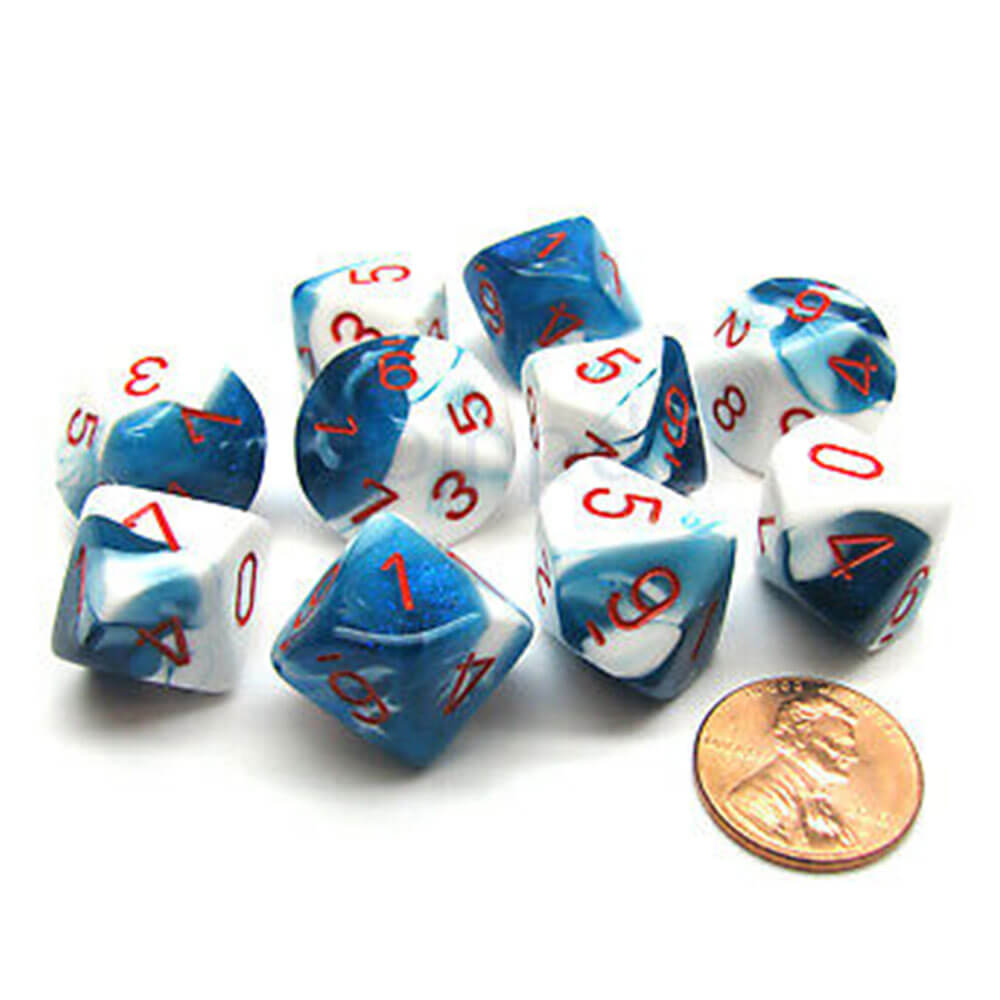 Ensemble de gemini à 10 die polyédrique de Chessex D10