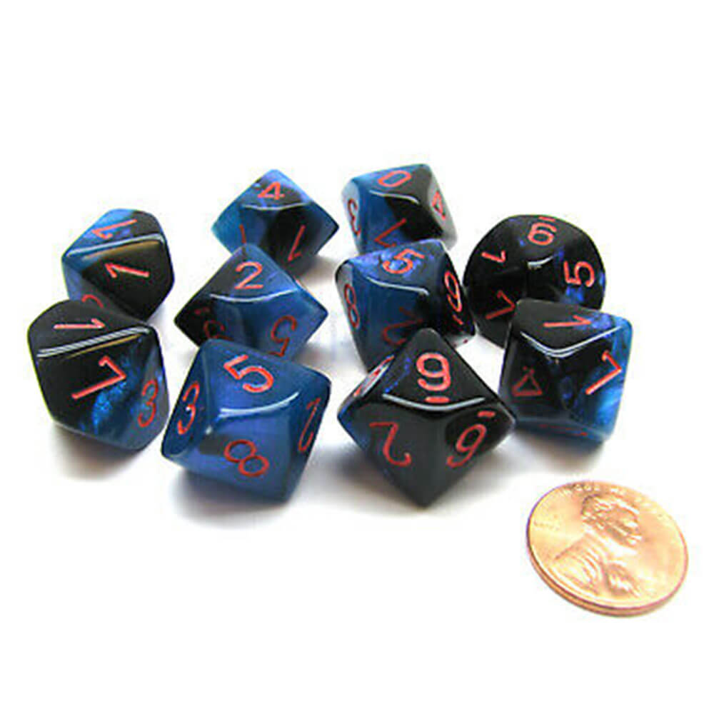 Ensemble de gemini à 10 die polyédrique de Chessex D10