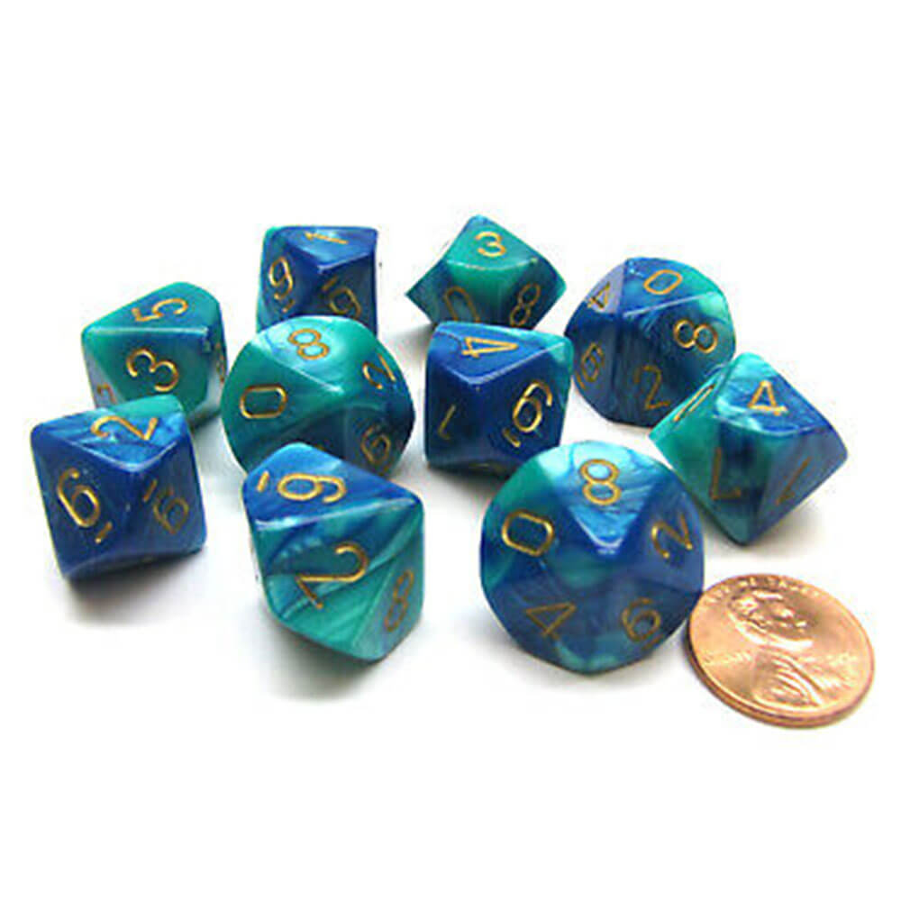 Ensemble de gemini à 10 die polyédrique de Chessex D10