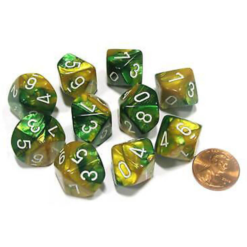 Ensemble de gemini à 10 die polyédrique de Chessex D10