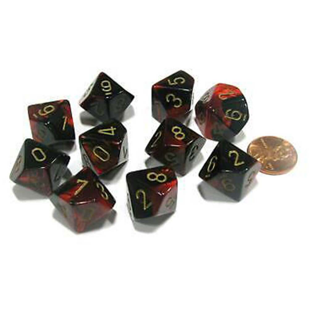 Ensemble de gemini à 10 die polyédrique de Chessex D10