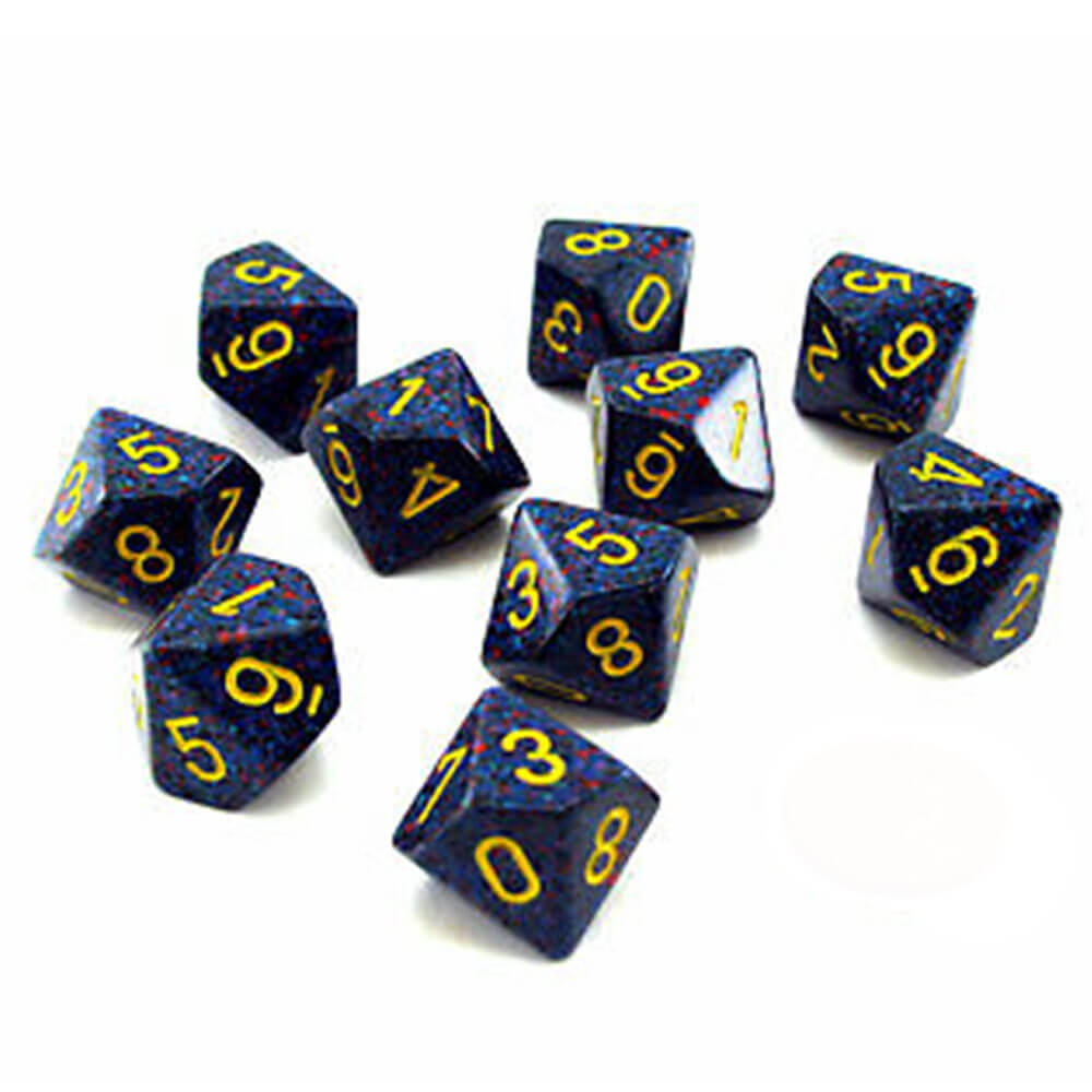 Chessex D10 Polyhedral 10-Die Speckledセット