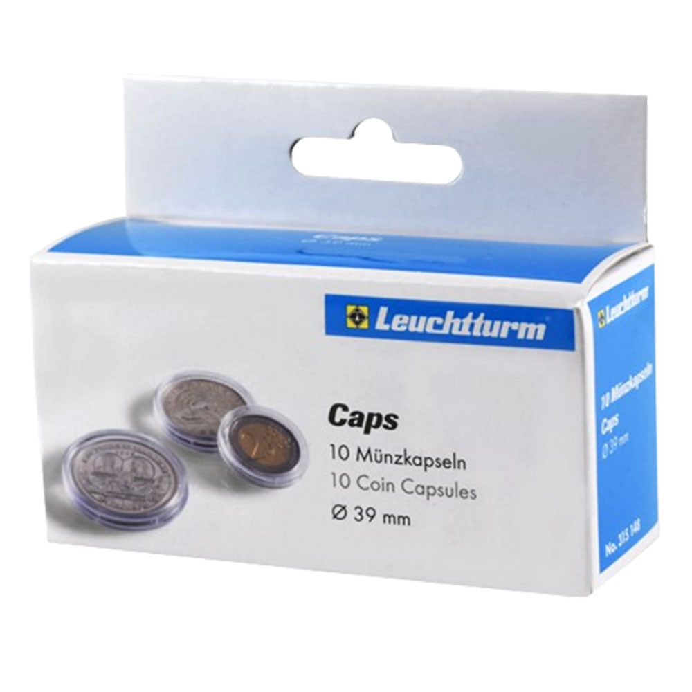 Capsules de monnaie Leuchtturm 10pk (de la taille 30-39)