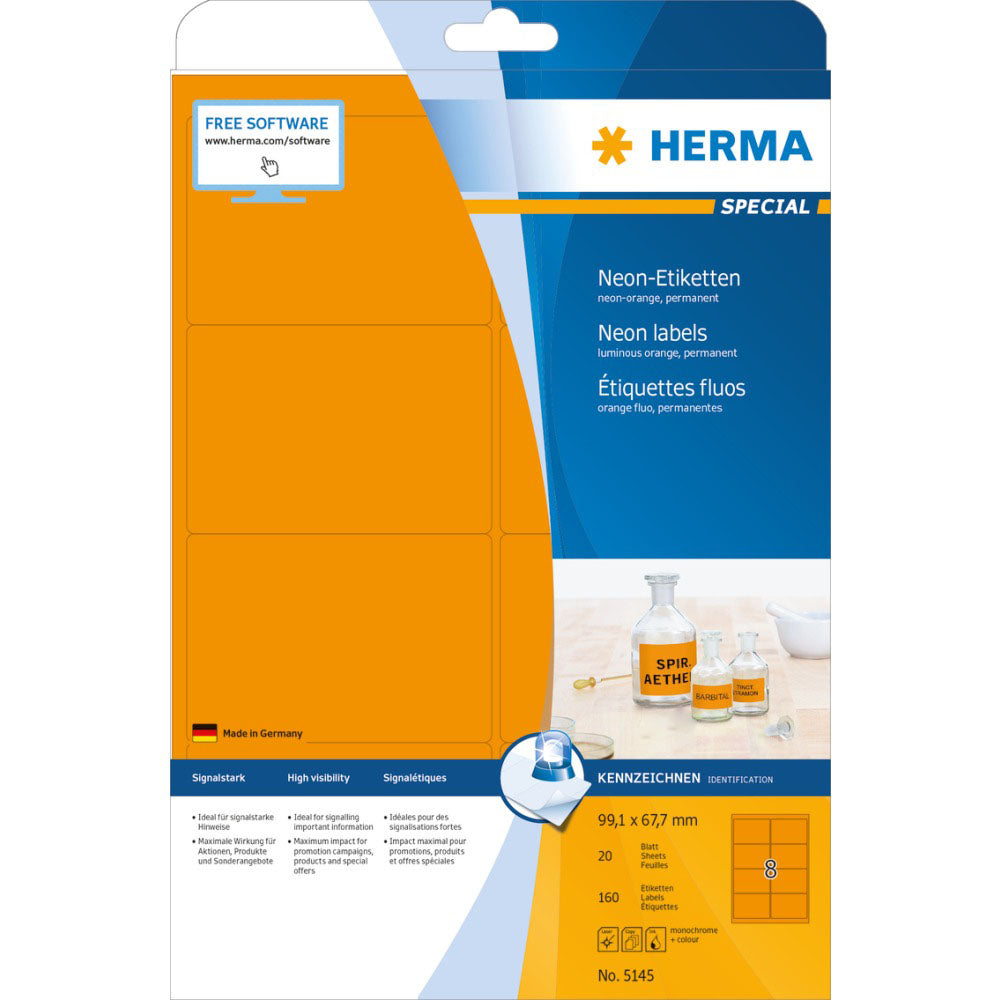 Herma lysende neonmærker A4 20pc (99,1x67,7 mm)