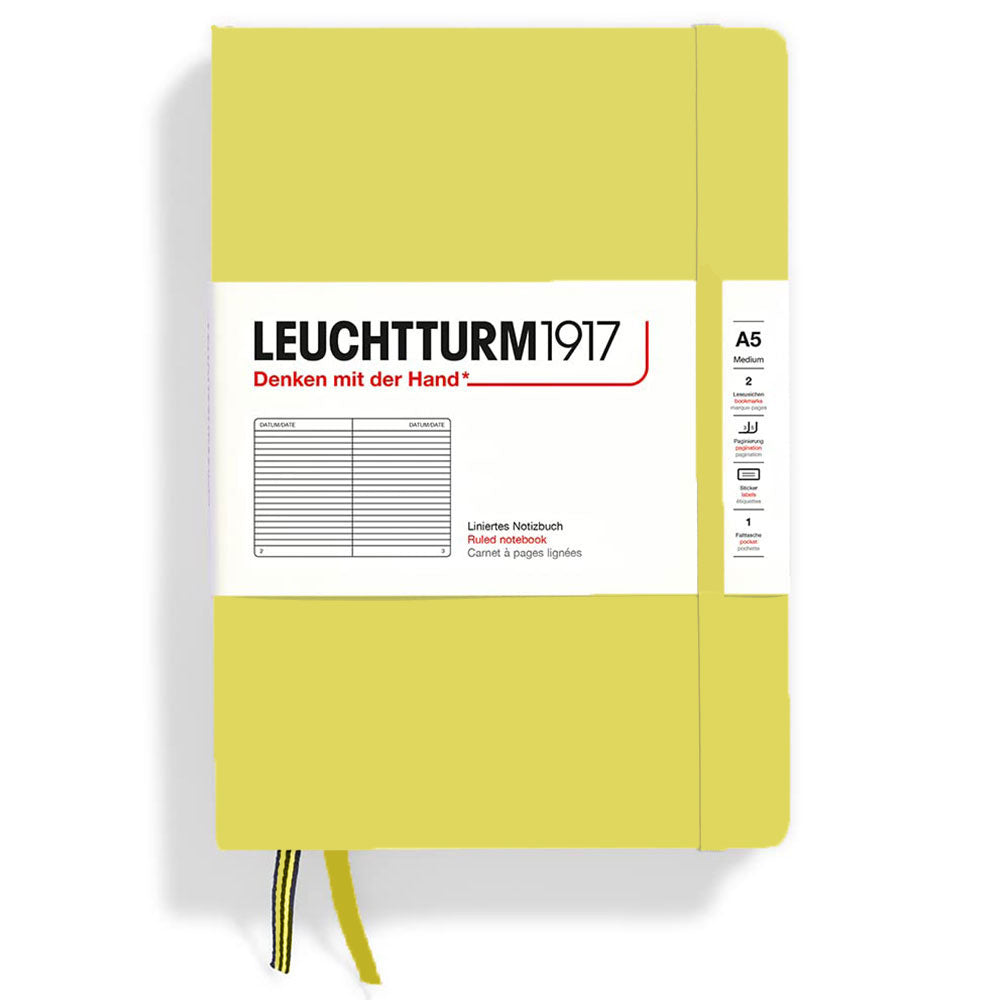 Leuchtturm inbunden styrde anteckningsbok A5 (gul)