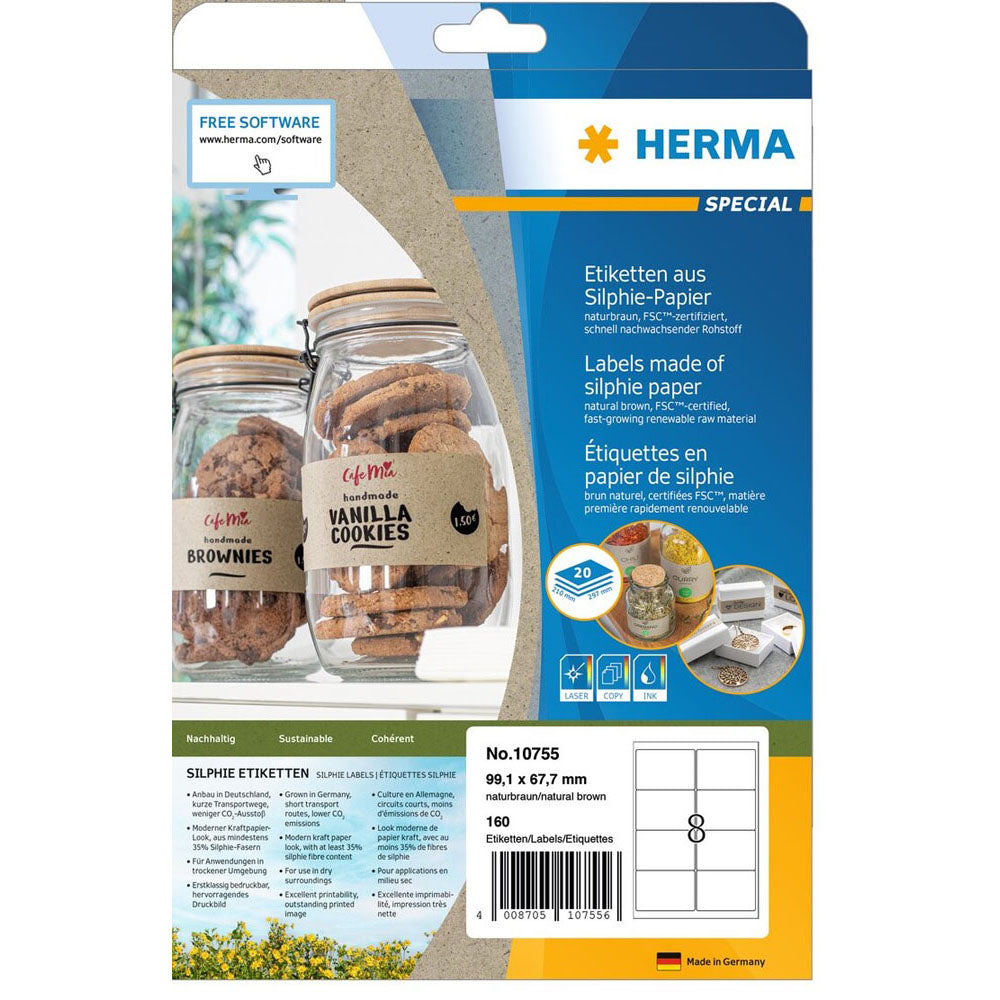 Herma Silphie Papiretiketter A4 20pc (Natural)