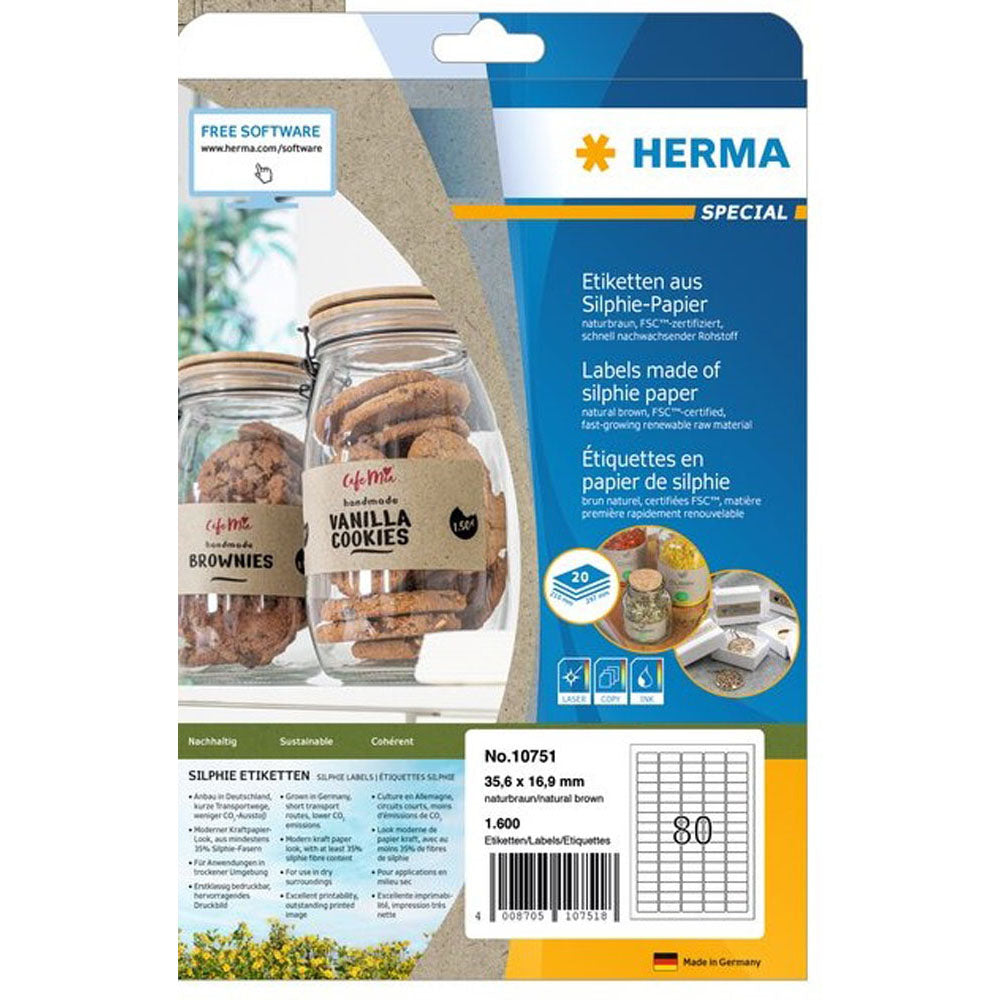 Herma Silphie Paper etykiety A4 20pc (naturalne)