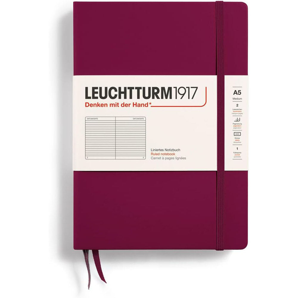 Leuchtturm Hardcover Ruled Notebook A5 (Red)