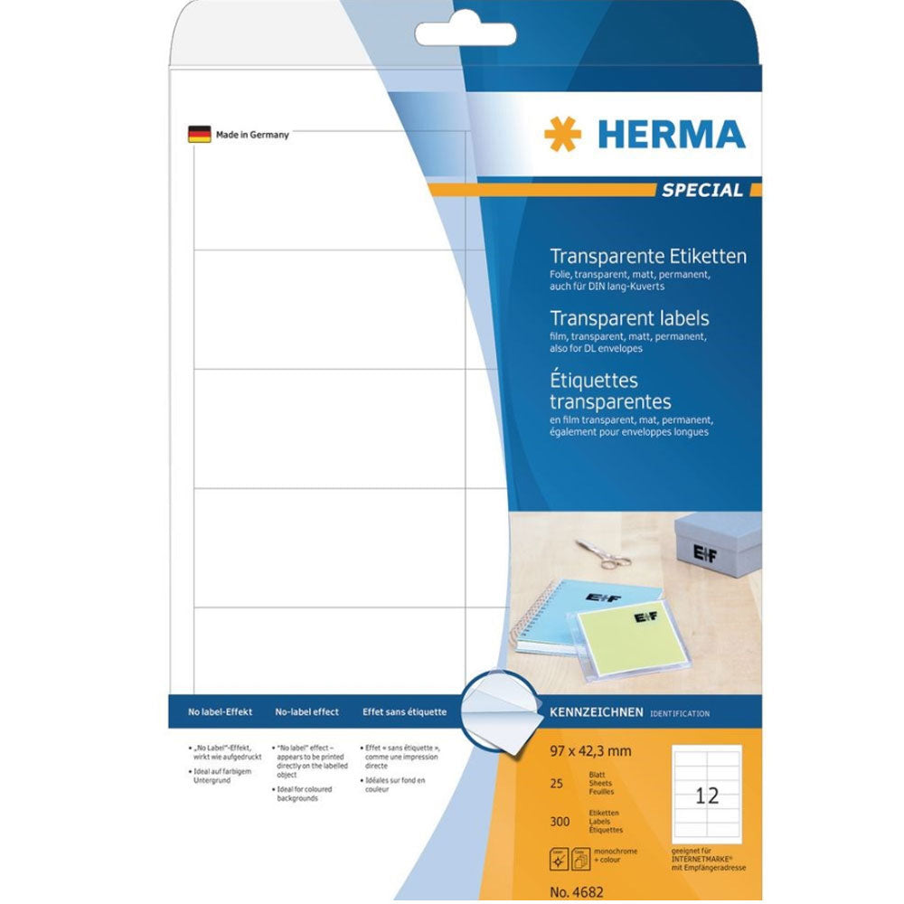 Herma przezroczyste etykiety matowe A4 25pc