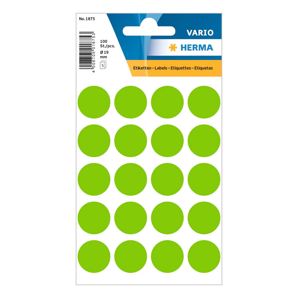 Herma Multi-Purpose Round Sticker Etiketter (Green)