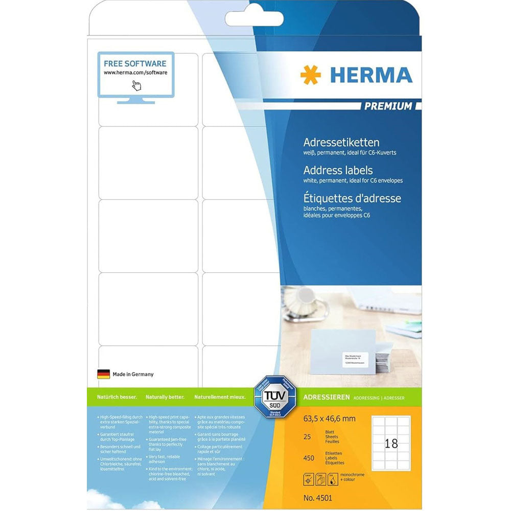 HERMA Premium -mærker A4 63.5mm 25pc