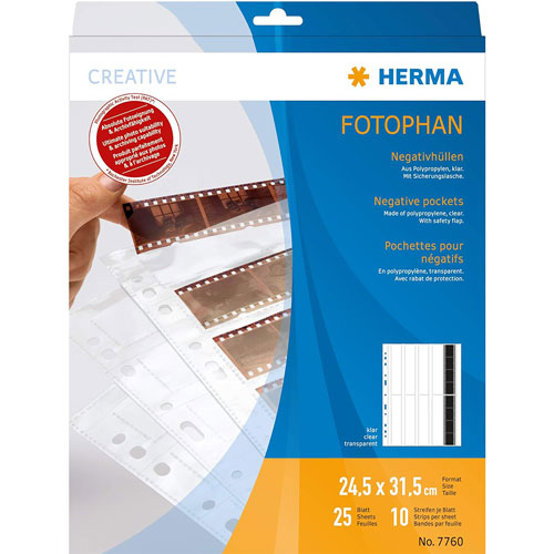 Herma Transparent Negative Pockets for 10x4 Stripes