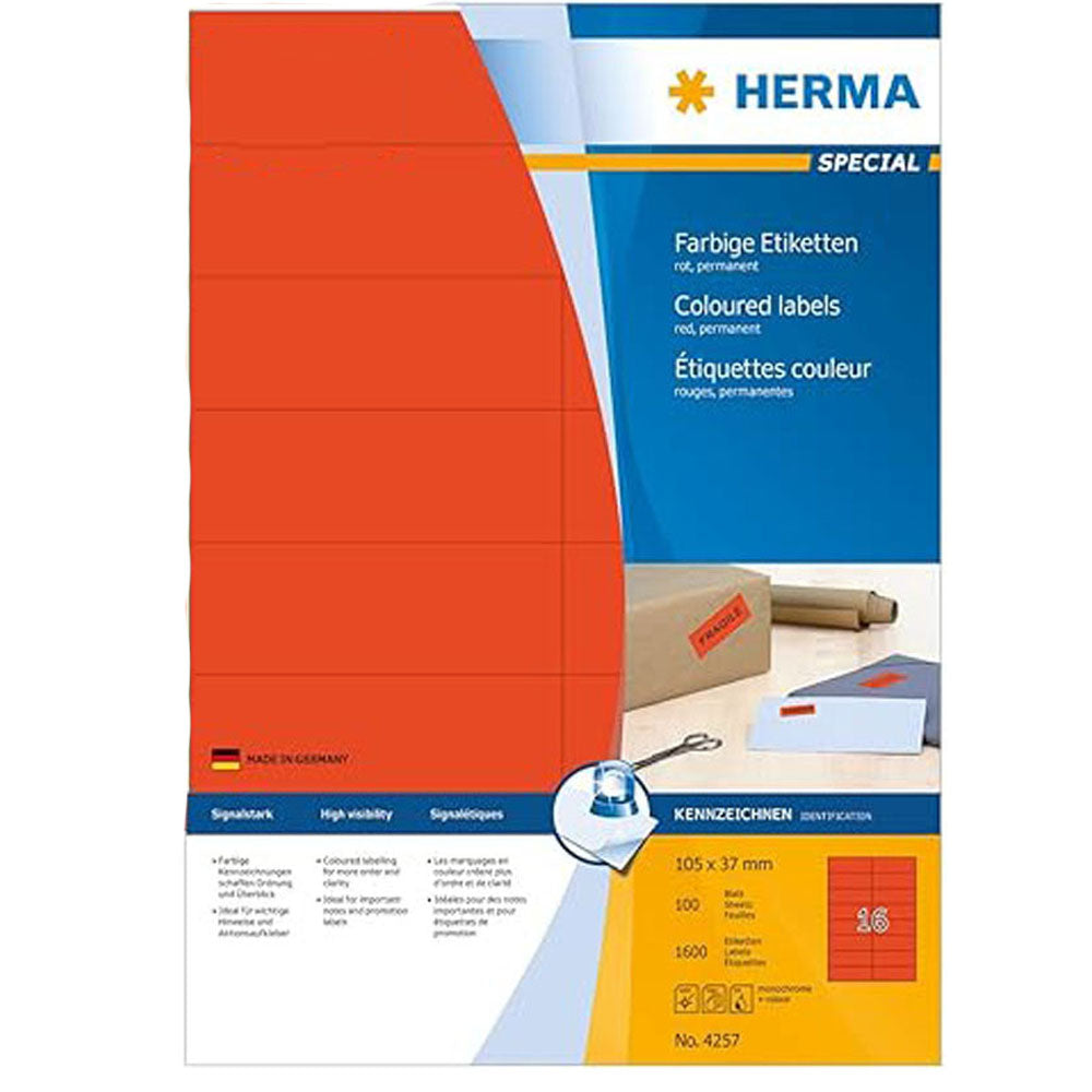 Herma Colored Etiketter A4 100 st (105x37mm)