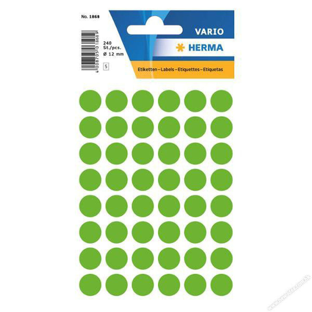 Herma Luminous Round Sticker Labels (Green)