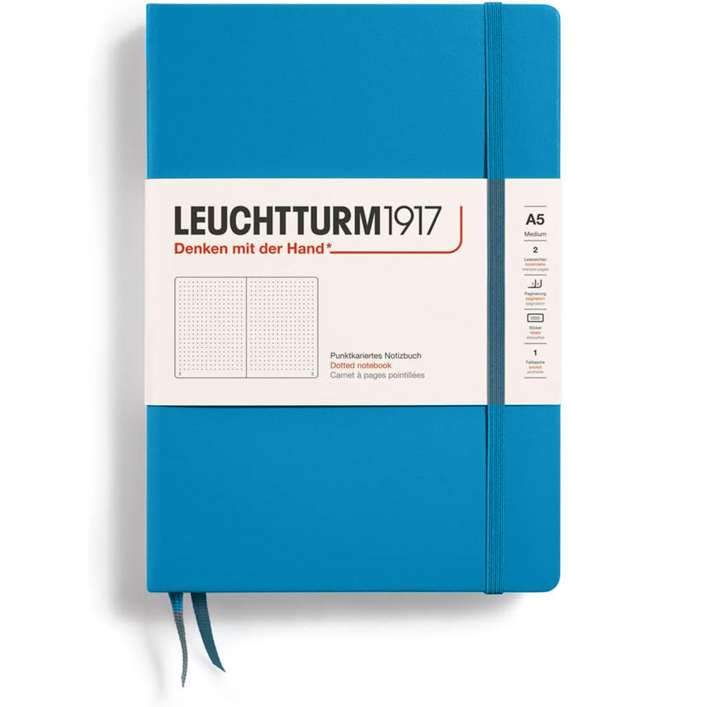 Leuchtturm w twardej okładce kropkowana notatnik A5 (niebieski)