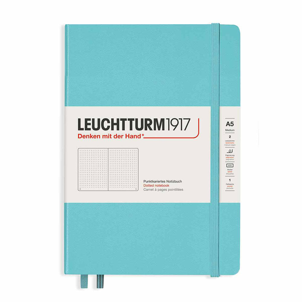 Leuchtturm w twardej okładce kropkowana notatnik A5 (niebieski)