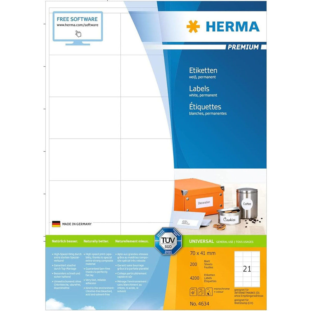 HERMA Premium -mærker A4 70mm 200 pc