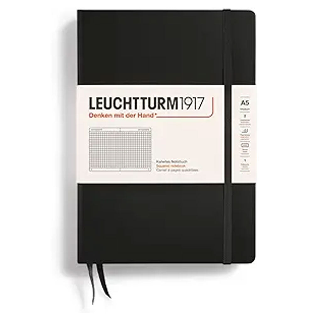 Leuchtturm Leather A5 Notebook 251pg (czarny)