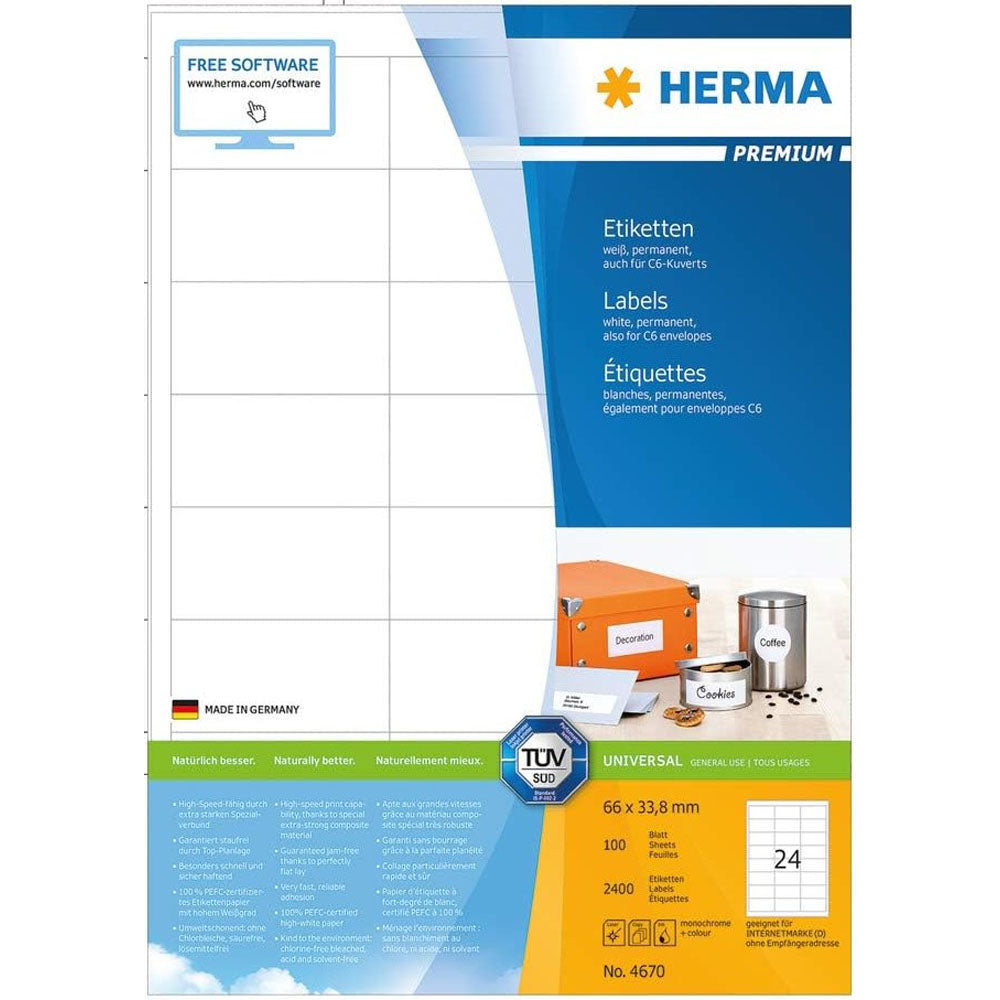 Herma Premium Etyels A4 66 mm 100pc