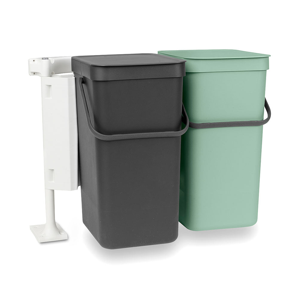 Brabantia Sort & Go Double Waste Bin (Jade Grn & Grey)