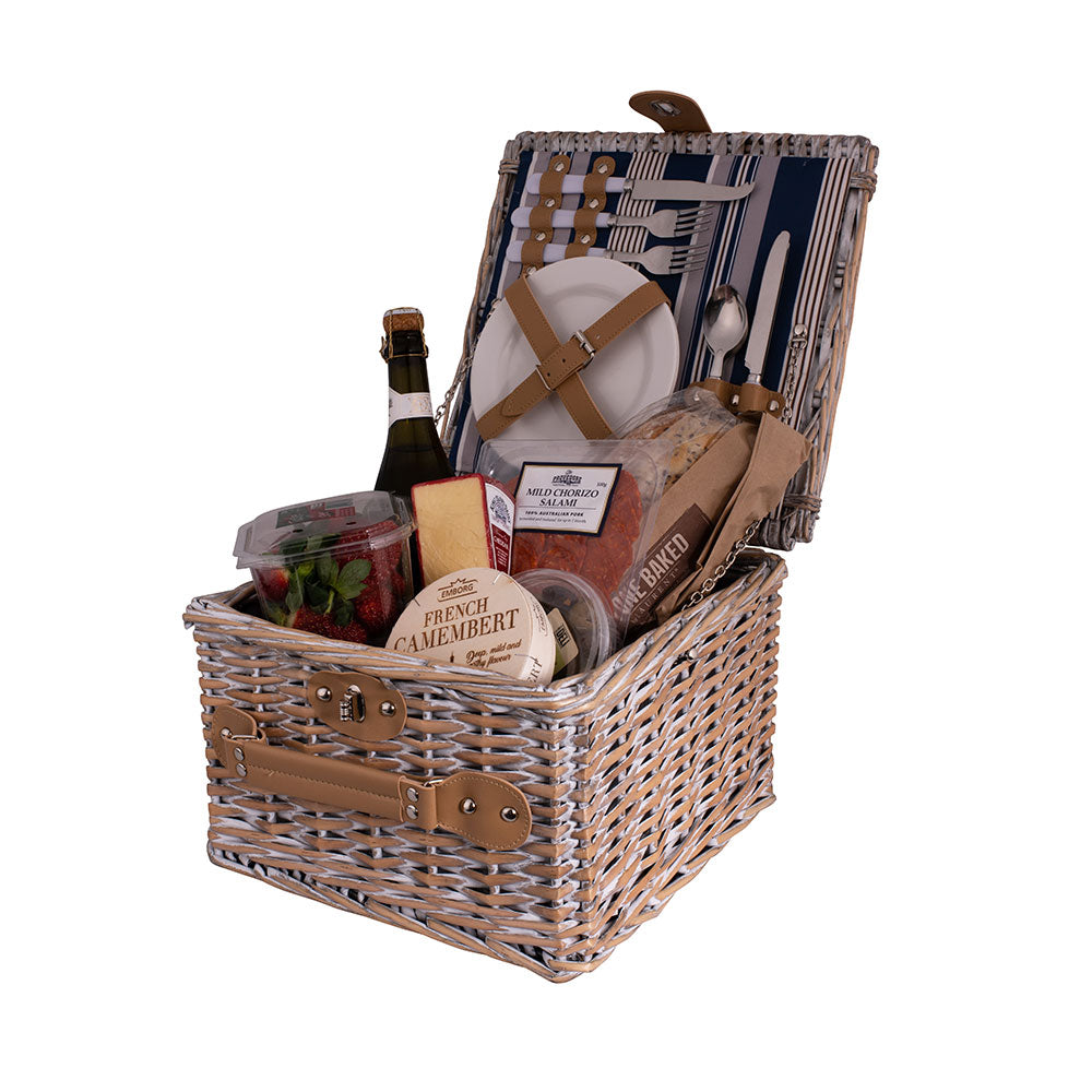 Avanti Hampton Stripe Pattern Picnic Basket